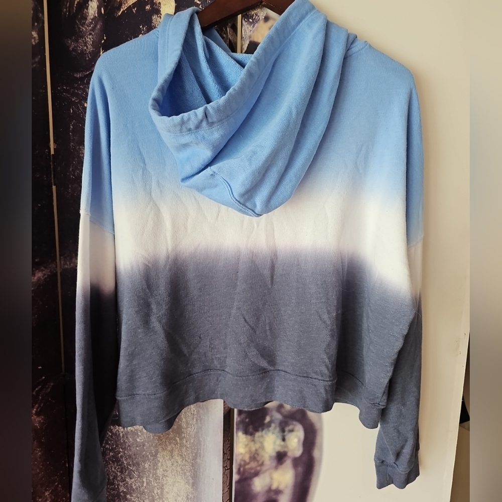 CALVIN KLEIN Women's Blue Ombre LOGO Long‎ Sleeve Pullover Hoodie Sweater Size L - Picture 4 of 5